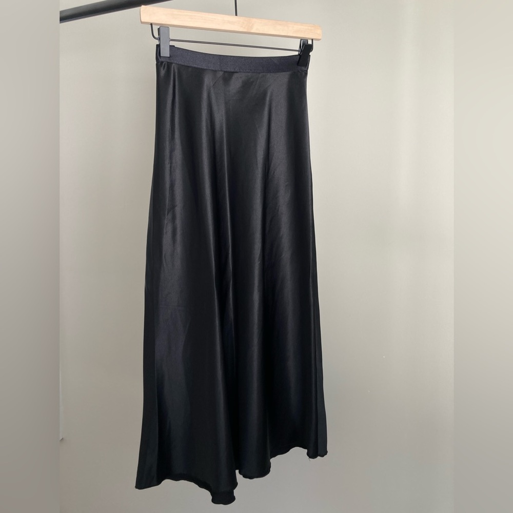 Knit Riot Silk Skirt - black flowy